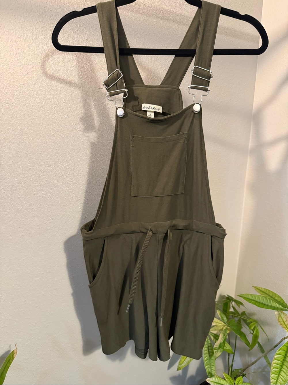 Derek Heart Olive Green Overall Romper – Size M